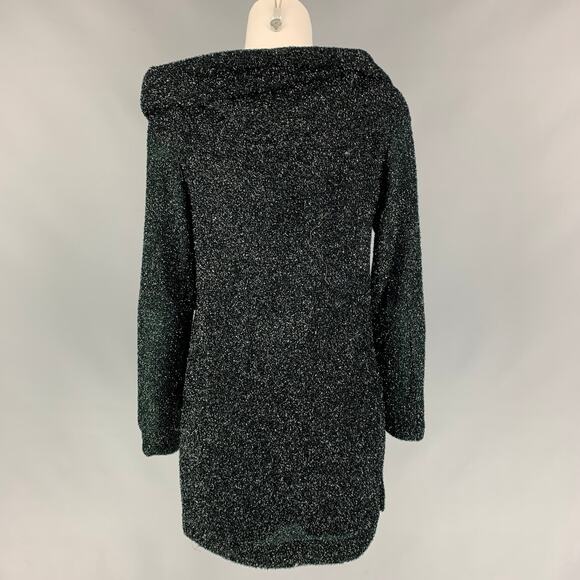 PIANOFORTE by MAX MARA Size M Black Metallic Polyamide Blend Cowl Collar Sweater - Picture 3 of 6